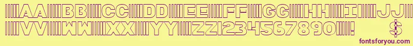 BamfOutline Font – Purple Fonts on Yellow Background