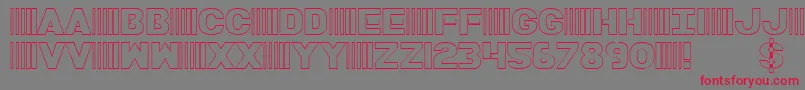 BamfOutline Font – Red Fonts on Gray Background