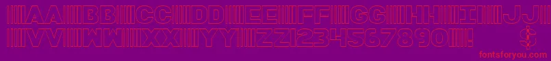 BamfOutline Font – Red Fonts on Purple Background