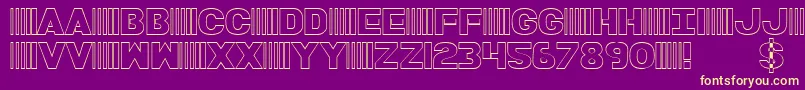 フォントBamfOutline – 紫の背景に黄色のフォント