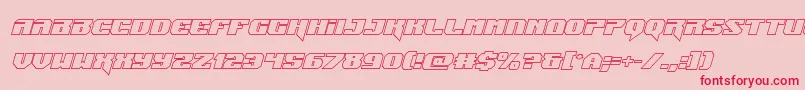 Jumpersoutital-Schriftart – Rote Schriften auf rosa Hintergrund