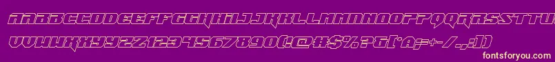 Jumpersoutital-Schriftart – Gelbe Schriften auf violettem Hintergrund