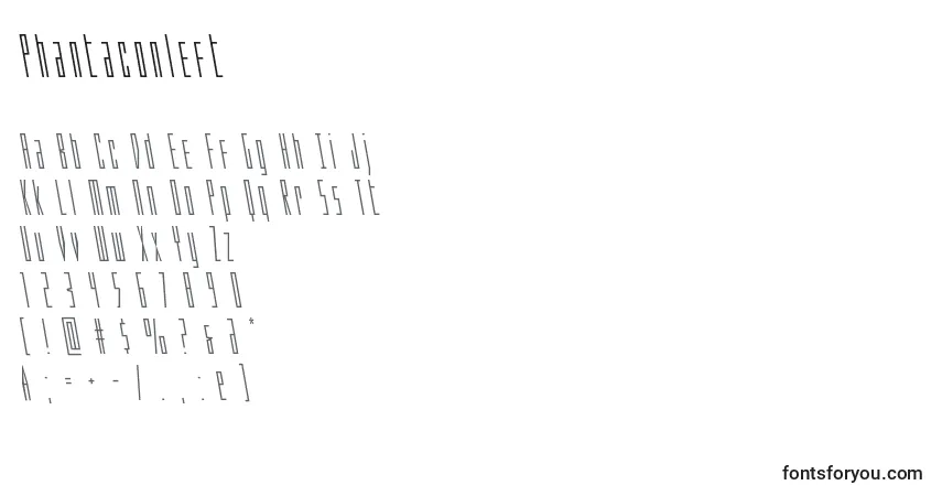 Шрифт Phantaconleft – алфавит, цифры, специальные символы
