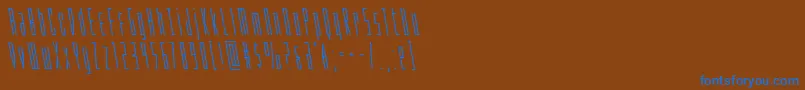 フォントPhantaconleft – 茶色の背景に青い文字
