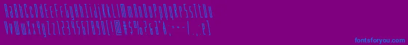 フォントPhantaconleft – 紫色の背景に青い文字