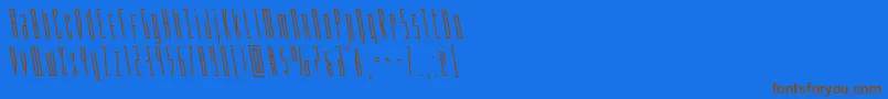 フォントPhantaconleft – 茶色の文字が青い背景にあります。