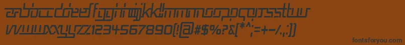 RepublikaVCndItalic-Schriftart – Schwarze Schriften auf braunem Hintergrund