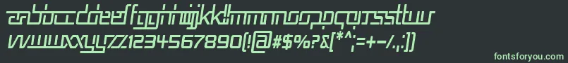 RepublikaVCndItalic-fontti – vihreät fontit mustalla taustalla