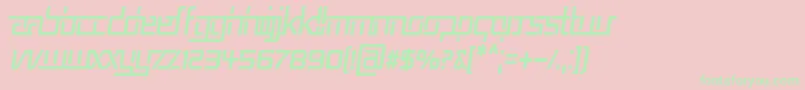 RepublikaVCndItalic-Schriftart – Grüne Schriften auf rosa Hintergrund