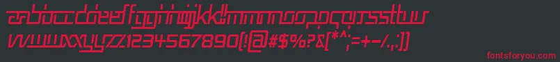 フォントRepublikaVCndItalic – 黒い背景に赤い文字