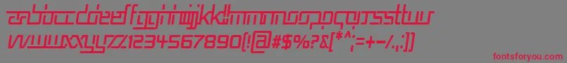 フォントRepublikaVCndItalic – 赤い文字の灰色の背景