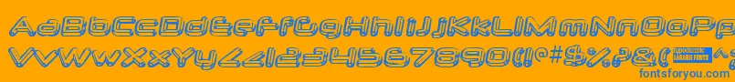 Neurochr Font – Blue Fonts on Orange Background