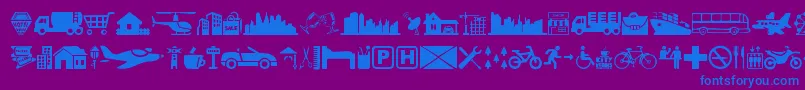 CityIcons Font – Blue Fonts on Purple Background