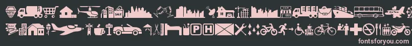 CityIcons Font – Pink Fonts on Black Background