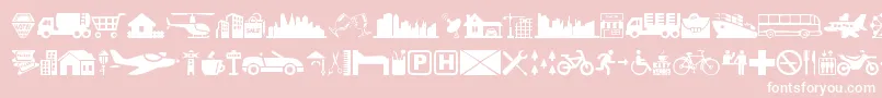 CityIcons Font – White Fonts on Pink Background