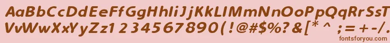 SimplyRoundedItalic-Schriftart – Braune Schriften auf rosa Hintergrund