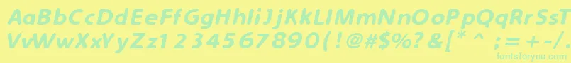 SimplyRoundedItalic Font – Green Fonts on Yellow Background