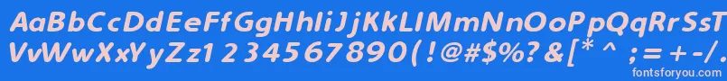 SimplyRoundedItalic Font – Pink Fonts on Blue Background