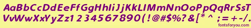 SimplyRoundedItalic Font – Purple Fonts on Yellow Background