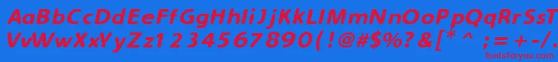 SimplyRoundedItalic Font – Red Fonts on Blue Background