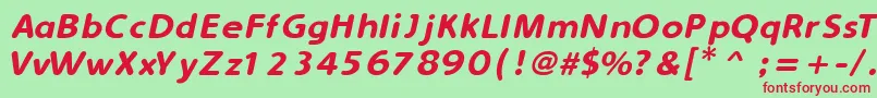 SimplyRoundedItalic Font – Red Fonts on Green Background