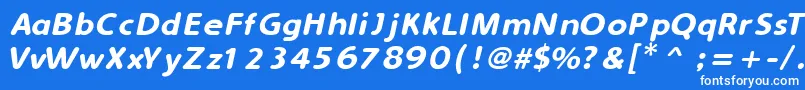 Czcionka SimplyRoundedItalic – białe czcionki na niebieskim tle