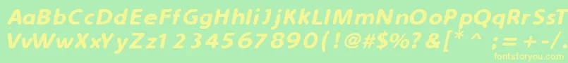 SimplyRoundedItalic Font – Yellow Fonts on Green Background