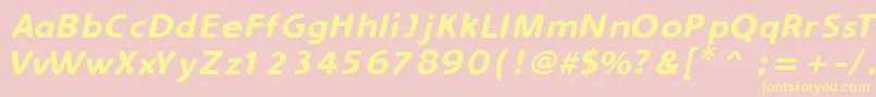 SimplyRoundedItalic Font – Yellow Fonts on Pink Background