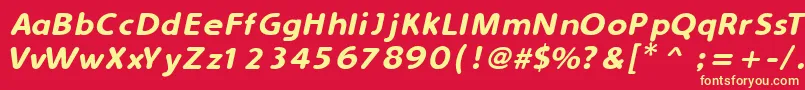 Czcionka SimplyRoundedItalic – żółte czcionki na czerwonym tle