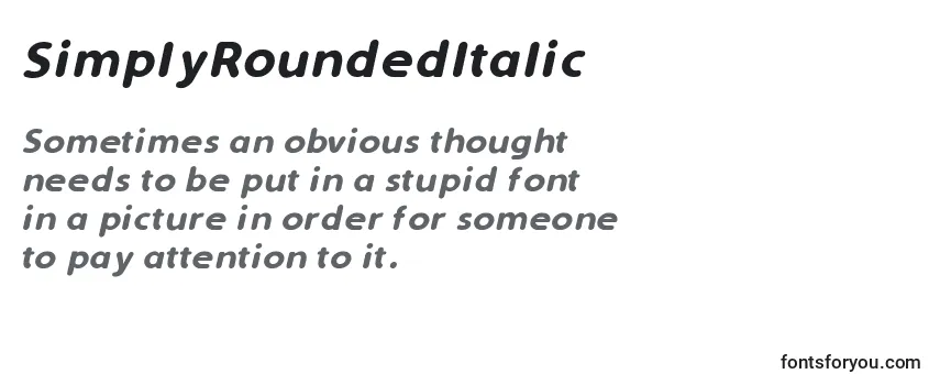 SimplyRoundedItalic Font