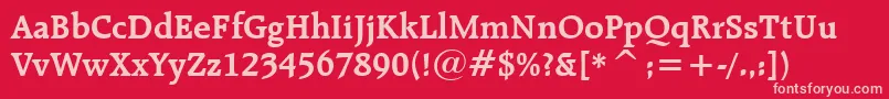 RaleighBoldBt Font – Pink Fonts on Red Background