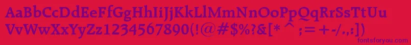 RaleighBoldBt Font – Purple Fonts on Red Background