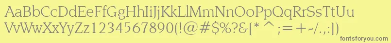 NovareseBookBt Font – Gray Fonts on Yellow Background