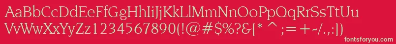 NovareseBookBt Font – Green Fonts on Red Background