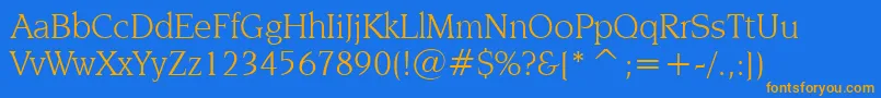 Fonte NovareseBookBt – fontes laranjas em um fundo azul
