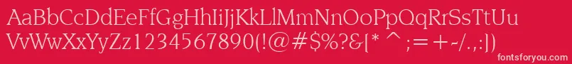 NovareseBookBt Font – Pink Fonts on Red Background