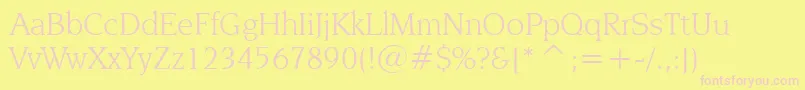 NovareseBookBt Font – Pink Fonts on Yellow Background