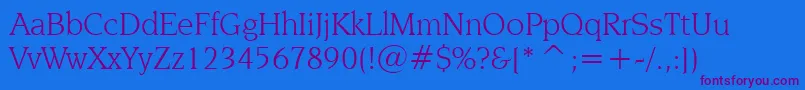 NovareseBookBt Font – Purple Fonts on Blue Background
