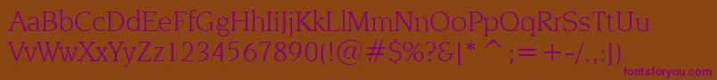 NovareseBookBt Font – Purple Fonts on Brown Background