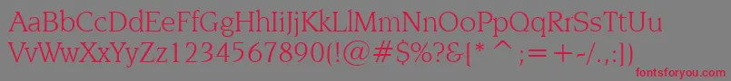 NovareseBookBt Font – Red Fonts on Gray Background
