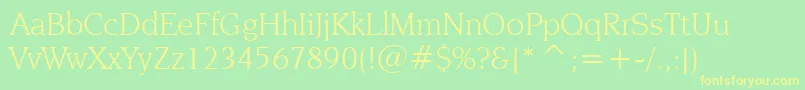 NovareseBookBt Font – Yellow Fonts on Green Background