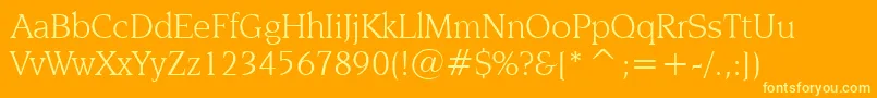 NovareseBookBt Font – Yellow Fonts on Orange Background