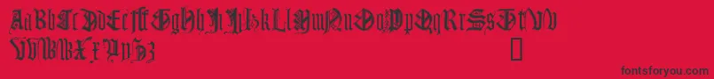 MonumentalGothicDemo-fontti – mustat fontit punaisella taustalla