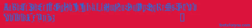 Шрифт MonumentalGothicDemo – синие шрифты на красном фоне