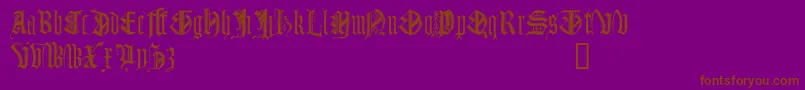 MonumentalGothicDemo-fontti – ruskeat fontit violetilla taustalla