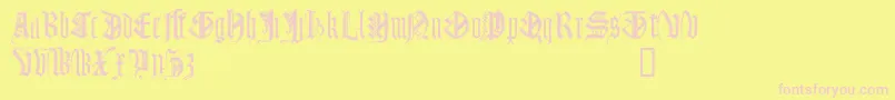 フォントMonumentalGothicDemo – ピンクのフォント、黄色の背景