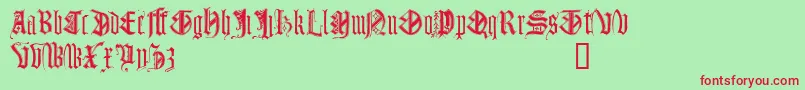 MonumentalGothicDemo-Schriftart – Rote Schriften auf grünem Hintergrund