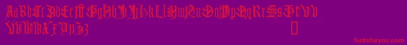 MonumentalGothicDemo-Schriftart – Rote Schriften auf violettem Hintergrund