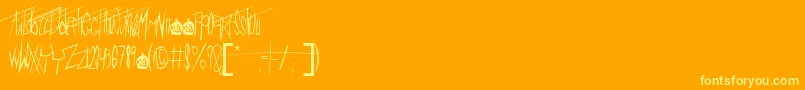 WaxmellAmots Font – Yellow Fonts on Orange Background