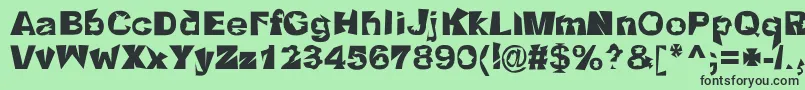 フォントCrackho – 緑の背景に黒い文字